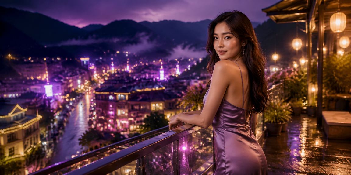 Khung cảnh sôi động tại sòng bạc ở Sa Pa Việt Nam với đèn neon